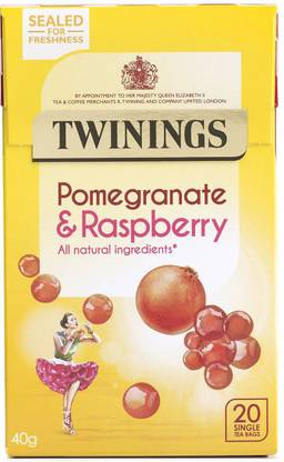 TWININGS Pomegranate & Raspberry, 20 Tea Bags - 40g (20x2g) Pomegranate, Raspberry Tea Bags Box