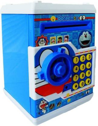 K Dudes Electronic ATM For Kids Smart Lock Piggy Bank for Coin/Note Safe with Cartoon Characters Coin Bank DUDE-01 (color may vary) Coin Bank
