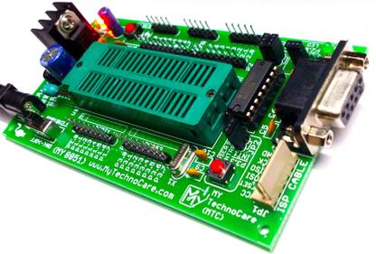 MY TechnoCare ATMEL 8051 Development Board ZIF Socket + MAX232,WITHOUT AT89S52 Microcontroller IC Support 89S51/XX,89CXX,P89V51RD2 Architecture 40-Pin Chip Prototype PCB Project evaluation Kit Low Cost Multipurpose Controller