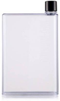 Alpyog Flat Notebook Sport Water Bottle White Plastic Hip Flask