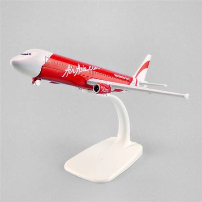 Sage Square 1:300 AirAsia Airbus A320 Scale Metal Model Aircraft, Highly Detailed Souvenir Model Aircraft Collection Metal Paper Weights  with Glossy