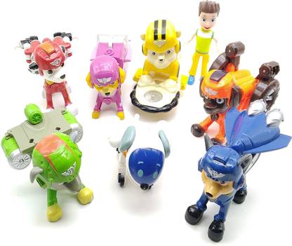 AncientKart Paw Patrol Big Super Power Pups Moving Figures with Action Mode Set of 8 (4-6 Inches)