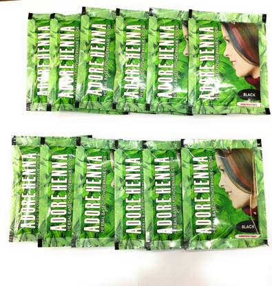 Adore black henna pack of 12 , Black