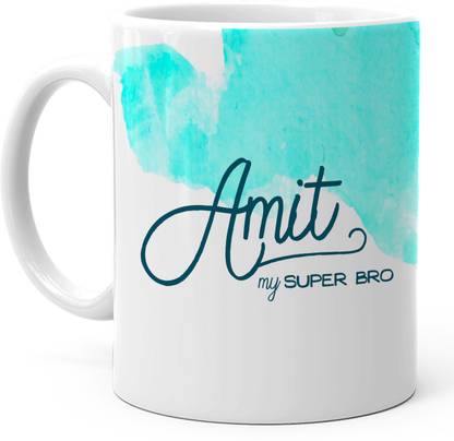 HOT MUGGS "Amit" - My Super Bro Personalized Ceramic Coffee Mug