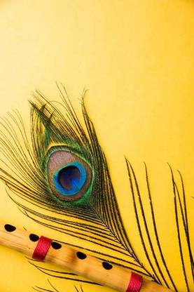 "Krishna" Flute Poster / Wall Decor / Home Decor / Size 18"x24" inches Canvas Art