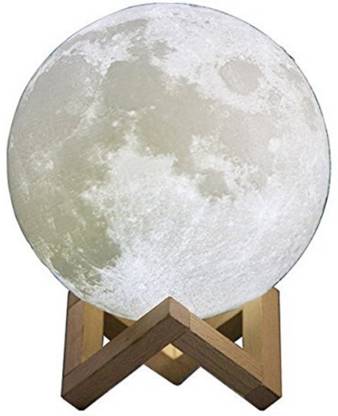 J Group Robotics 3D Moon Lamp India/Moon Shaped Lamp/LED Moon Lamp/Lunar moonlight lamp - Multi Color - 10CM Night Lamp