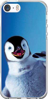 Aseria Back Cover for Penguin Blue 2D Glossy Hard Back Shell Case with Transparent Sides for Apple iPhone 5/5s