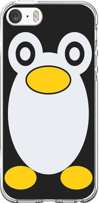 Aseria Back Cover for Penguin Vector 2D Glossy Hard Back Shell Case with Transparent Sides for Apple iPhone 5/5s