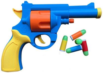 SHRIBOSSJI Rubber Bullet Luminous Pistol Toy Gun - British Bull-Dog Revolver For Kids Guns & Darts