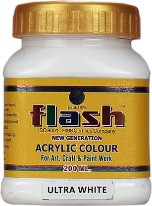 FLASH Acrylic Colour 200 ML (Ultra White)