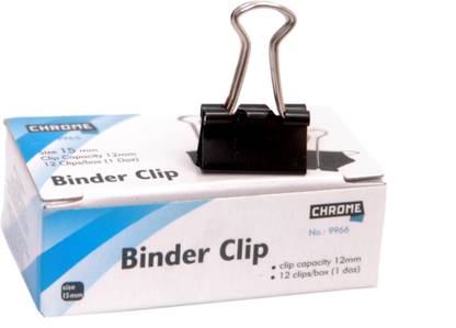 CHROME Box Small 15mm Metal Binder Clip
