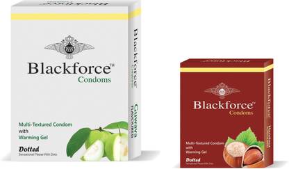 Black Force guava and hazelnut flavour combo pack of 3 pcs pack of 2 (6 pcs ) Condom