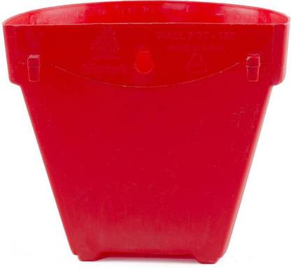 CLOUDBURST PoT HuB Wall Hanging red Plastic POT MADE IN INDIA 3pice color:red ,size:dia-6",hgt-8" Plant Container Set
