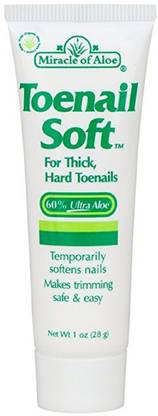 Miracle of Aloe Toenail Soft 1 Oz - Temporary Nail Softening Cream with 60% Ultra Aloe