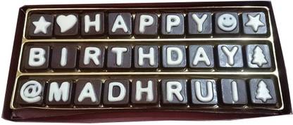 Swankit's Chocolates With Happy Birthday and a Name Message Box (Customizable) Bars