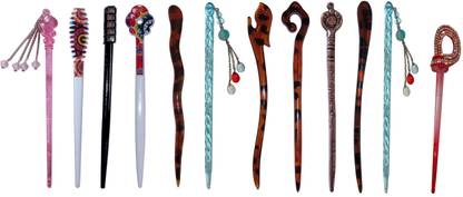 FTYUI Combo of Multi Color Juda Sticks Bun Stick