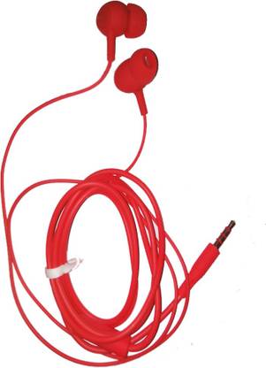 HELENA Super Bass Earphone With Mic Red Color Wired