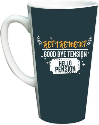 GIFTSMATE Retirement Gifts Mother Father Good bye tension hello Pension for Mom Dad- 502 ml Ceramic Coffee Mug