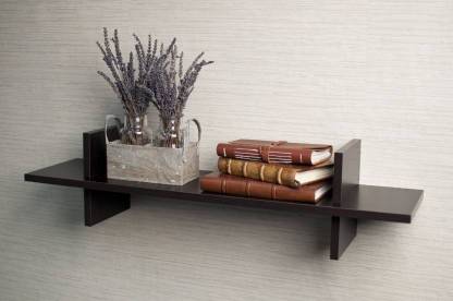 GADGET DEALS H Shape Wooden Wall Shelf