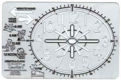School Rite School-Rite Educational Activity Template, Craft And Drawing Stencil For Kids Motor Skills, Create A Clock