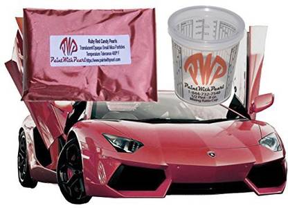 Generic 25G Ruby Red Candy Paint Pearls, Metallic Paint Pigment - Pearl Paint Powder