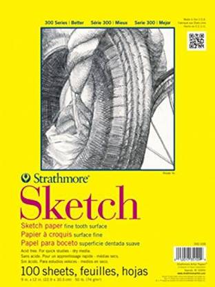 Strathmore 350-109 300 Series Sketch Pad, 9"X12" Glue Bound, 100 Sheets