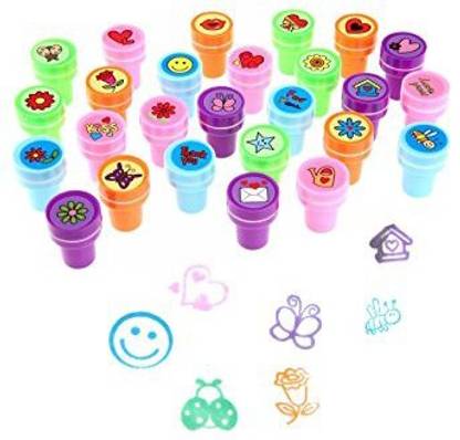 LuckyBird Stamps For Kids, Best Sell Self Inking Stamps Heart Toy Stamp / Kids Stamp Set/ Funny Plastic Stamps, 26 Count