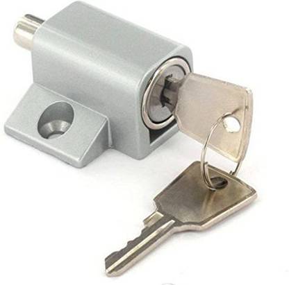 Ironmongery World Sliding Patio Door Window Additional Security Bolt Locking Catch Push Lock (Silver)