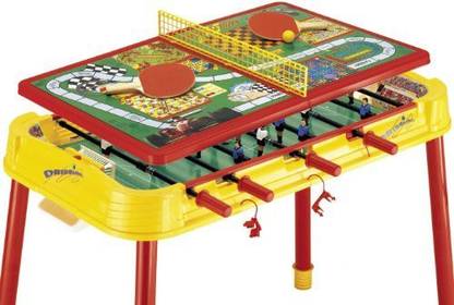 Mightymast Leisure Dribbling Plus Multigames Table - Yellow/Red