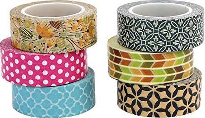 ST tape St Washi Masking Tape Selection ,0.59 Inch X 10 Yards Each,Pack Of 6