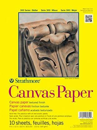 Strathmore 310-12 300 Series Canvas Pa, 12"X16" Glue Bound, 10 Sheets