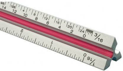 Fairgate T Series Aluminum Triangular Engineering Scale Ruler Size: 24"