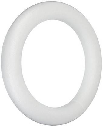 FloraCraft Floxt12Wu White Flora Craft Styrofoam Extruded Wreath, 12"