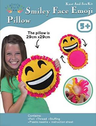 Zoey s Art Big Smile Face, Emoji, Sew And Stuff Kit. Felt Pillow Ideal Kids Craft Kit Includes All Supplies. Fun Activity. Ages 5-12. All I