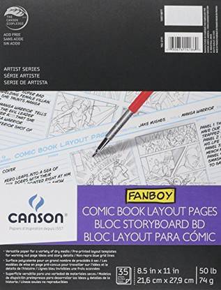 Generic Canson Fanboy Comic Book Layout Pages 8 1/2 In. X 11 In. 35 Sheets