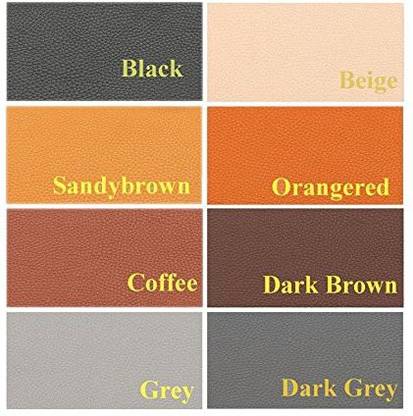 Beaulegan Leather Repair Patch - Self-Adhesive For Sofa Car Seats And Bags, 8 Inch By 4 Inch, Litchi Grain & Dark Grey - By