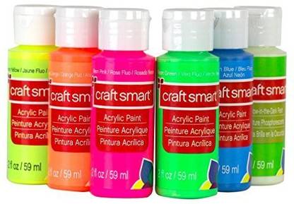 Craft Smart Neon Glow Acrylic Paint Value Set By Craft Smart, Set Of 6, Acrylic Value Pack