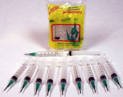 Generic Creative Hobbies Glue Applicator Syringe For Flatback Rhinestones & Hobby Crafts, 5 Ml With 14 Gauge Olive Precision Tip - Value