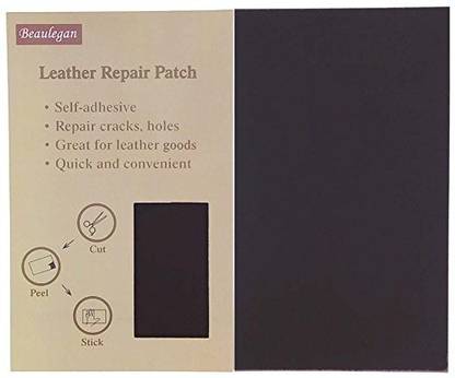 Beaulegan Leather Patch - Adhesive Backing - Repair Sofa, Car Seat, Jackets, Shoes And Handbag, 10 Inch By 6 Inch, Black - By