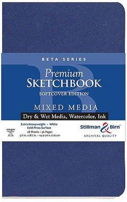 Stillman & Birn Beta Softcover Sketchbook, Heavyweight 180Lb, Cold-Press, White, 28 Sheets - 3.5X5.5
