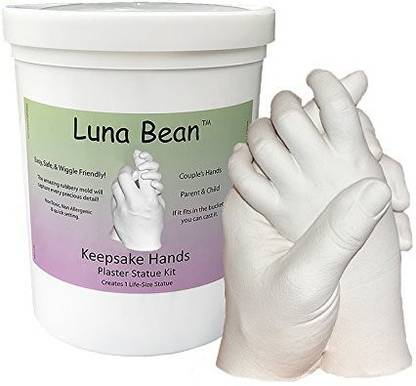 Luna Bean Keepsake Hands Plaster Statue Diy Hand Molding & Casting Kit