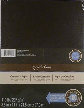 Recollections Black Heavyweight Cardstock Paper, 8.5" X 11" - 100 Sheets