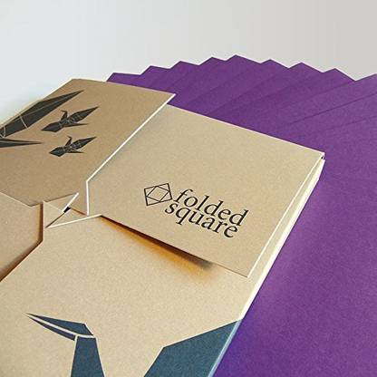 Folded Square Origami Paper 100 Sheet Gift Set - Pantone Violet 2607