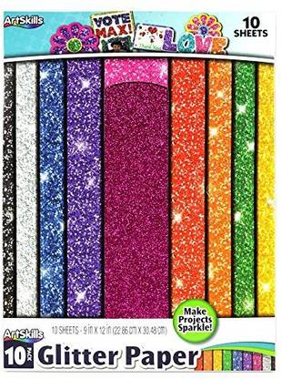 Artskills Glitter Premium Paper, Assorted Colors, 9" X 12", 10 Pieces (Pa-2575)