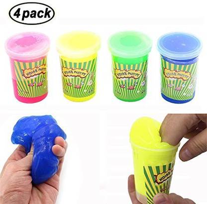 Swallowzy Noise Putty Slime Fart Mud Tricky Stress Relief Sludge Kids Toy (Pack of 4)