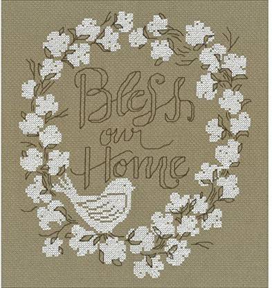M & R Technologies I3121 Bless Our Home Counted Cross Stitch Kit-8"X9" 14 Count