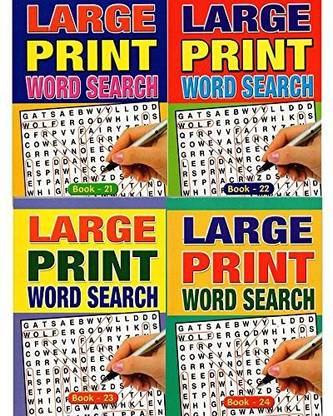 Concept4u Assorted Design A5 Large Print Word Search Book Activity Kids Party Bag Filler Travel Car Journey Holiday