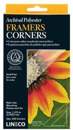 Generic Lineco Archival Polyester Mounting Corners 1.375 Inches Pack Of 240 Pressure Sensitive Adhesive