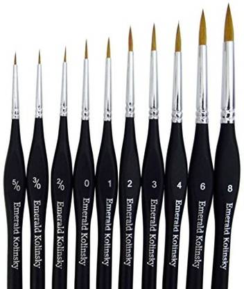Generic Best Professional Siberian Kolinsky Sable Detail Paint Brush, Value Set Of 10, High Quality Miniature Brushes Will Keep A Fine P