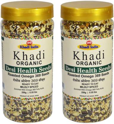 KHADI Organic Natural Omega 369 Roasted Salted Mix Seeds - 250 GM Roasted Flax Seeds